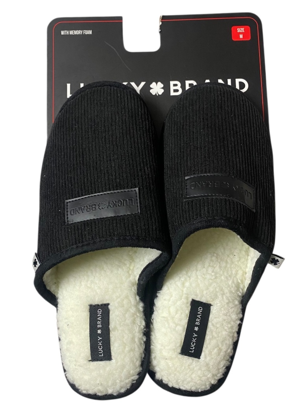 LUCKY BRAND MEN'S MEMORY FOAM SLIPPERS SIZE Medium Size 9/10 NEW Still On Card